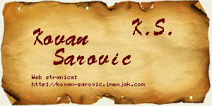 Kovan Šarović vizit kartica